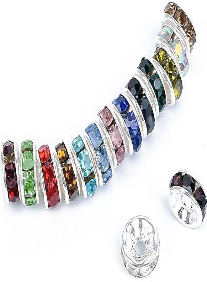 DIY Crafts 150 Pcs, Random Color, Crystal Rhinestone Round Spacer Beads, Round Spacer Beads for Necklaces Bracelets (150 Pcs, Random Color) - Image 2